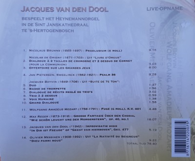 CD Live J. van den Dool Back CD Live J. van den Dool Back